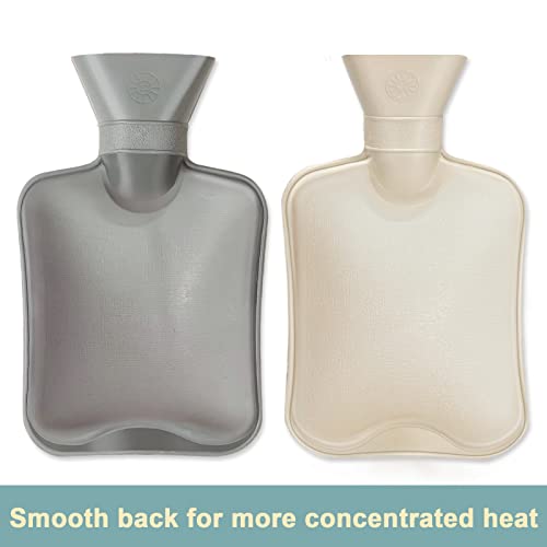 Hot Water Bottle Rubber 1 Liter 2Pcs , Hot Water Bag For Pain Relief, Hand Feet Warmer #TOP1