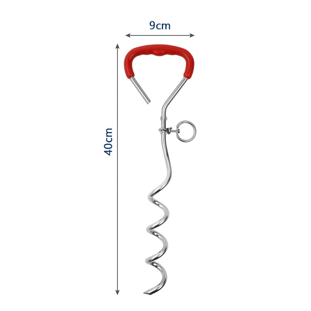 Aomig 20FT Dog Tie Out Stake, Heavy Duty Dog Spiral Ground Stake, Sturdy Dog Lead Stake, Steel Spiral Ground Dog Spike - Image 2