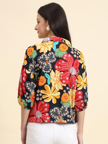 Image of Women's Cotton Blend Printed Combo (Pack of 2) Shirts - 3 /4 Sleeves V Collar Neck