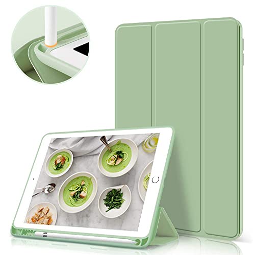 ZOYU Case for iPad Air 3rd Generation 10.5 Inch 2019 Slim Lightweight Trifold Stand Smart Case with Pencil Holder Soft TPU Back Cover [Full Body Protective] Auto Sleep/Wake Green