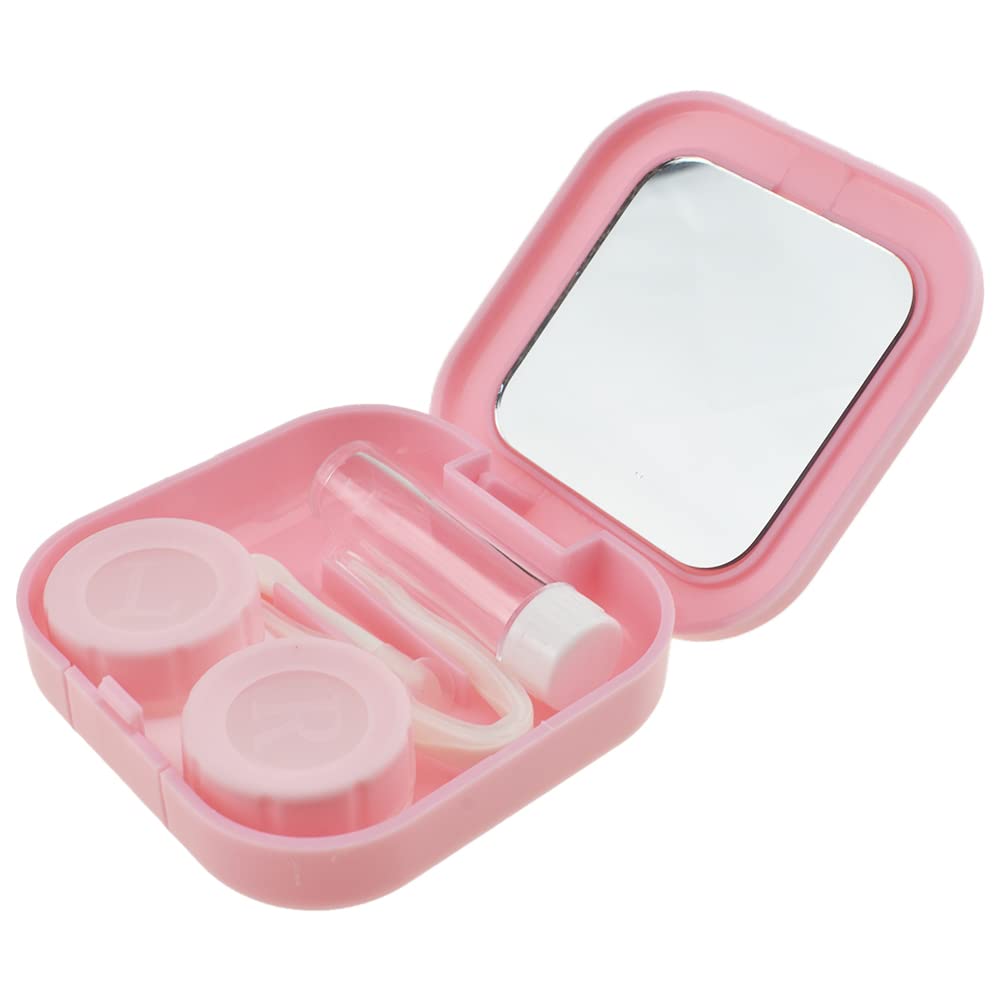 HAHIYO Contact Lens Case Box Holder Kit with Mirror Durable Leakproof Light Convenient Left Right Eyes Contact Lens