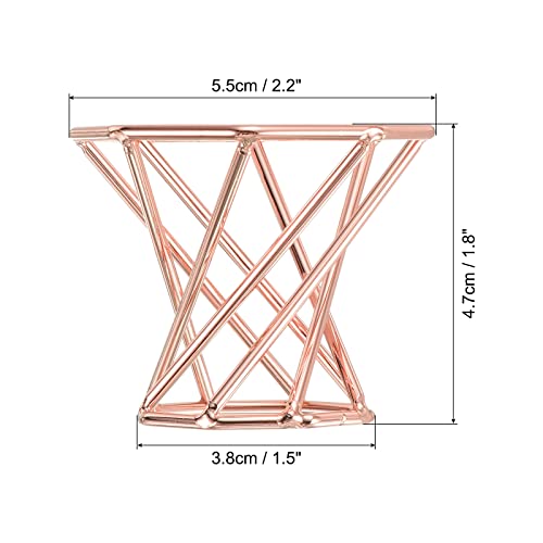 PATIKIL Air Plant Holder, 2 Pack Tillandsia Pot Base Container Metal Air Plant Rack Indoor Planter Stands for Home Rose Gold - Image 2