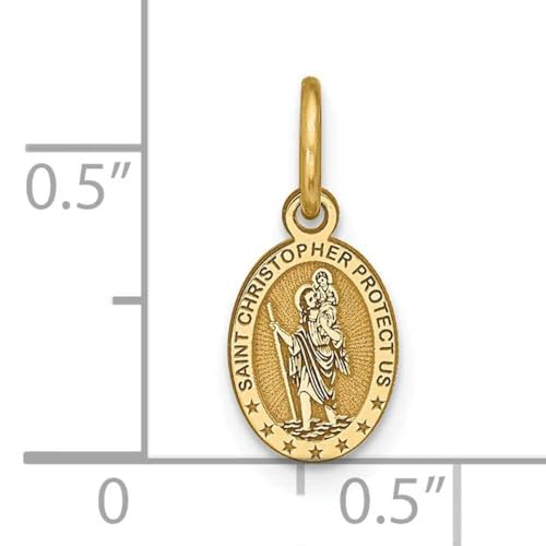 Bijou Solid 10k Yellow Gold St. Christopher Pendant4