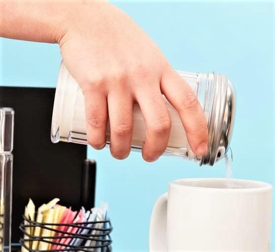 Miniatura 2 de Vertedores de azúcar de plástico de 12 oz con tapa de acero inoxidable, paquete de 2 (12.2 fl oz)