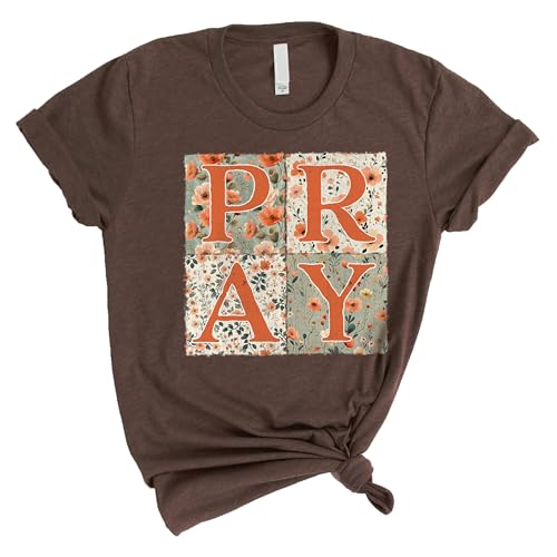 Love in Faith | Pray Fall | T-shirt graphique foi femme, cadeau base foi, brun chine, XX-Large