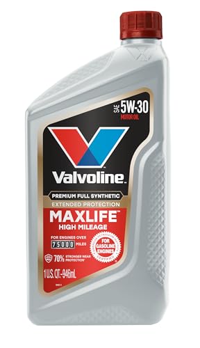 Valvoline MaxLife Extended Protection High Mileage 5W-30 Full Synthetic Motor Oil 1 Quart