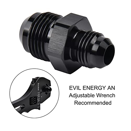 Image of EVIL ENERGY 8AN Male to AN6 Male Flare Reducer Coupler Union Straight Adapter Fitting Black 2PCS