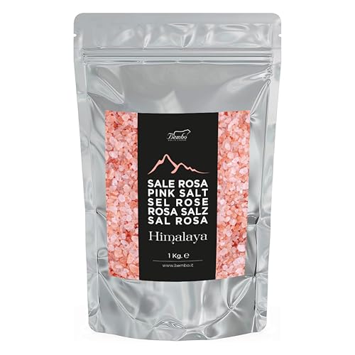 Sel rose de l’Himalaya cristaux 1 kg – teinte naturelle variable – sel pur non raffiné – idéal pour moulin – sans additifs – Bembo