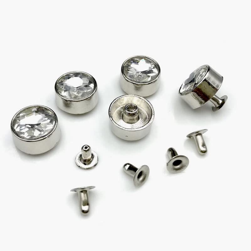 PATIKIL 24 Set Borchie Coniche Per Abbigliamento Punk - 12mm - Rivetti In Lega Con Vite - Argento/Bronzo - Per Giacca, Cintura, Borse Fai-Da-Te