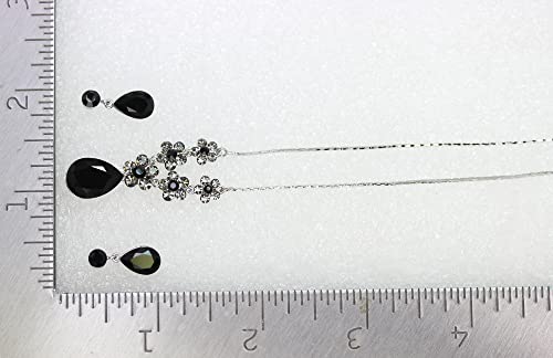 Image of Faship Gorgeous Rhinestone Crystal Floral Necklace Earrings Set