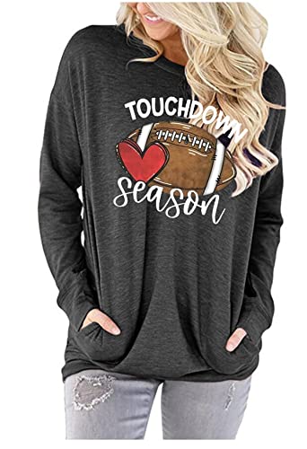 Game Day Shirt Women Cute Football T Shirt Rugby Ball Graphic Tee Tops Long Sleeve Sweatshirt2