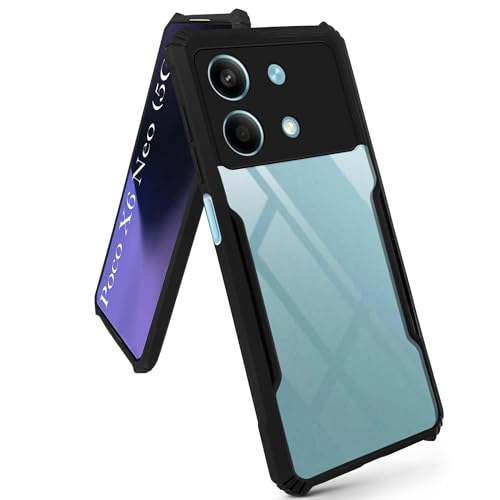 Image of Jkobi Back Cover Case for Poco X6 Neo 5G (Shockproof with Polycarbonate Clear Panel | Professional Black)