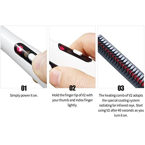 Peine multifuncional para modelado, alisado y rizado de barba y cabello, eléctrico con cerdas calientes iónicas miniatura 2