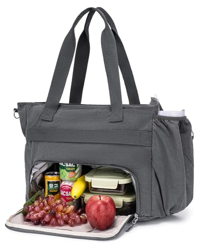 Makukke Arbeitstasche Damen mit Isoliertem Lunch-Fach, 12 Fächer Großer Cord Shopper,...