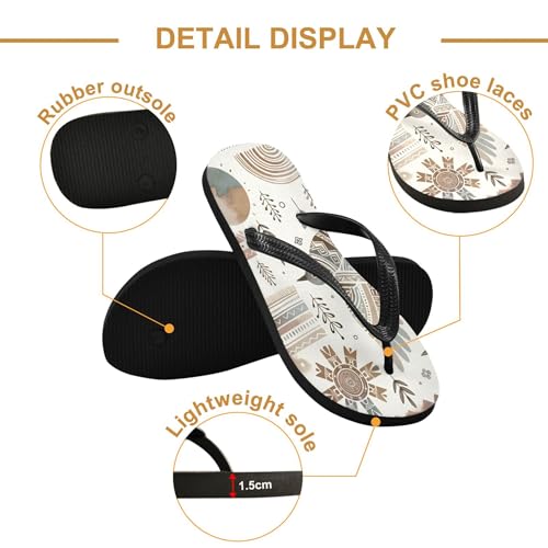 Burbuja Boho Pattern Flip Flops for Women Men, Soft Thong Sandals Rubber Slippers for Pool Beach Essentials3
