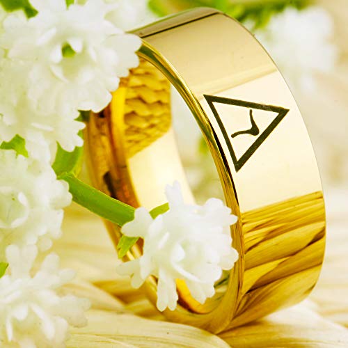 8mm Width Black Pipe 14th Degree Scottish Rite Masonic Rings,Tungsten Carbide Rings-Free Engraving Inside3