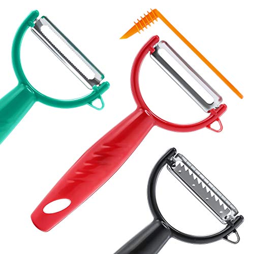 Vegetable Peeler - Julienne Peeler Y-Peeler Set Veggie Peeler Slicer, Cabbage Shredder Spiral Slicer Potato Peelers for Kitchen