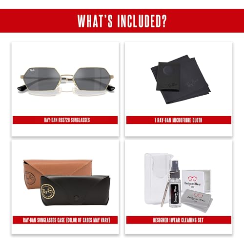 Ray-Ban RB3728 Yevi Hexagonal Sunglasses For Men For Women +BUNDLE with ACCESSORY EYEWEAR KIT2