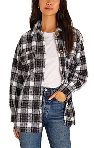 Z SUPPLY Plaid Tucker Jacket In White ZJ214623