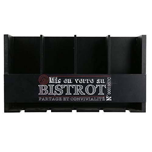 Totally Addict  Estantería de Pared Botellas y Copas de Vino  40 x H. 22 cm  Negro