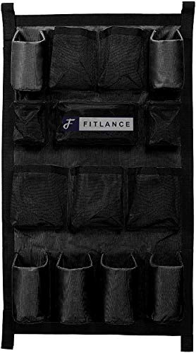 FITLANCE Equine Long Trailer Door Caddy - Horse Trailer Door Caddy Grooming Bag Stall Organizer - Horse Equipment Trailer Door Caddy Storage Bag - Trailer Grooming Bag Door Caddy Organizer (Black)