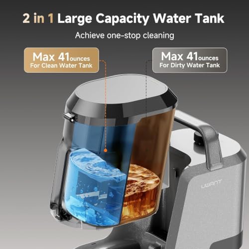 Image of Uwant Carpet Cleaner Machine with Steam&Hot&Cold Water Models 18Kpa Powerful Suction Upholstery Cleaner Machine with Pet Pro Cleaner for Pets, Carpet Steam Cleaner Set of 1