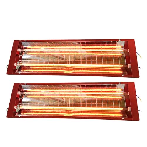 YIPONYT 2PCS Double Tube Baking Infrared Paint Curing Lamp, 2000W Automotive Infrared Curing Lights for Automobile Paint Booths, Furniture Paint Booths