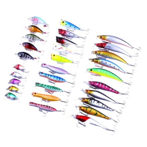 Leurres de pêche synthétiques en métal UKCOCO, lot de 30 appâts carnassier