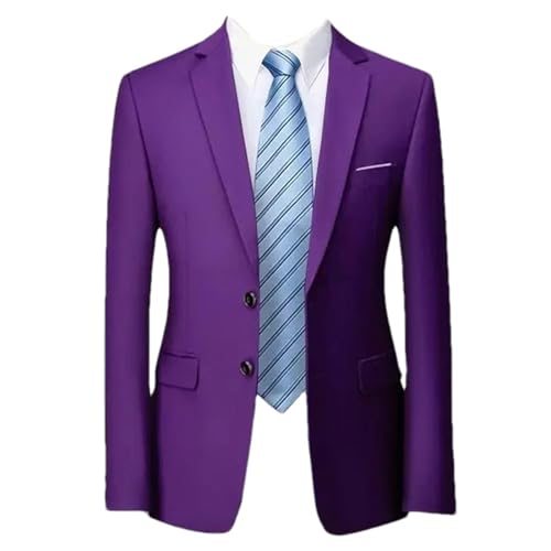 Male Blazer Solid Color Classic Formal Business Men's Suit Jacket Groom Groomsmen Wedding Dress Party Social Coat