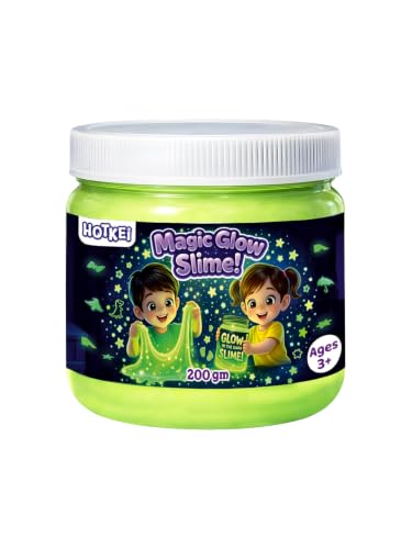 Image of HOTKEI 200gm Glow in the Dark Slime for Kids 3 to 10 Years DIY Toy Slimy Glowing Slime Gel Jelly Putty Art Toys Birthday Gift Box for Boys Girls