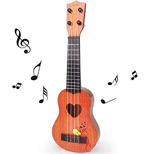 Kabinga - Chitarra di simulazione, giocattolo musicale per bambini, strumento a 4 corde, cachi, unisex