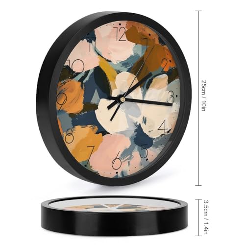Horloge murale silencieuse tons terre chaude pour salon - 3