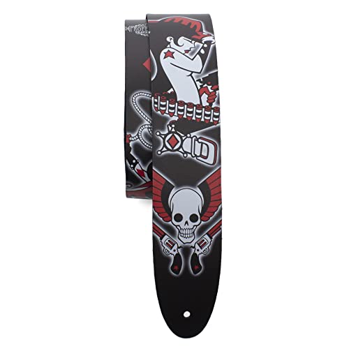 Perri's Leathers, Official David Bolt Wild West Diamonds Licenced Leather Guitar Strap, Direct to Leather Series, Anti-Slip, Adjustable from 42.5
