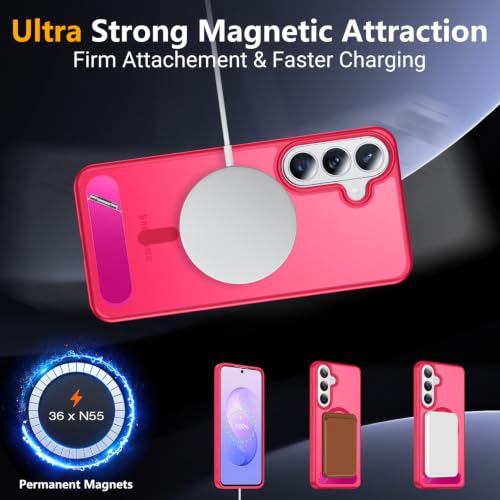 Image of SPIDERCASE Magnetic for Samsung Galaxy S26 FE Case,with Stand,Rose Red