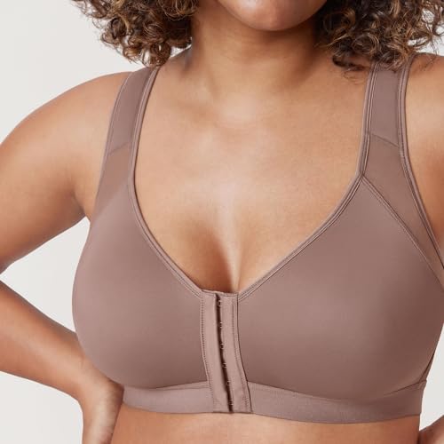 Image of DELIMIRA Women's Front Closure Posture Wireless Back Support Full Coverage Bra