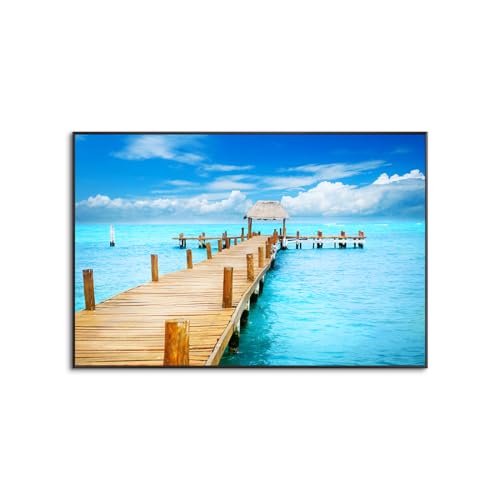海の景色 海の写真 ポスター キャンバス きれい 海辺 風景写真 印刷絵画 静物の風景 壁掛け絵画 現代モダン 装飾画 インテリアアート 部屋飾り 新築飾り アルミ合金枠きの完成品? (70x100cm(28x40in),L)