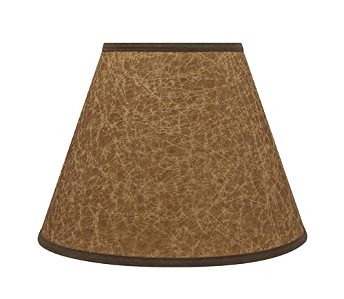 Image of Aspen Creative 32622 Transitional Empire Shape Spider Construction Lamp Shade in Cider Brown, 6 inch Top x 12 inch Bottom x 9 inch Slant Height