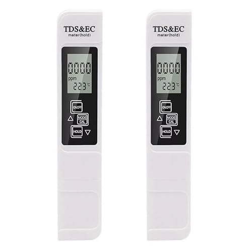 Tester di qualità dell'acqua 3 in 1, 2 pezzi, tester di qualità dell'acqua, tester digitale LCD, tester per acqua TDS EC, alta precisione per acqua potabile, laghetto per pesci e piscina, piscina