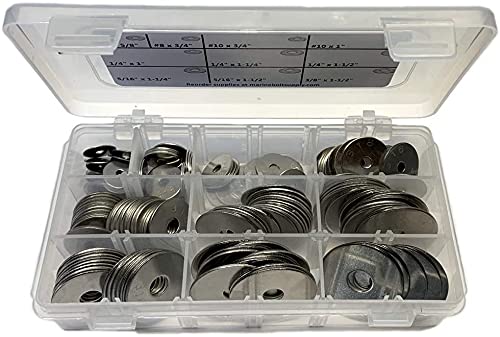316 Stainless Steel Fender Washer Assortment Kit by Marine Bolt Supply 6-116146
