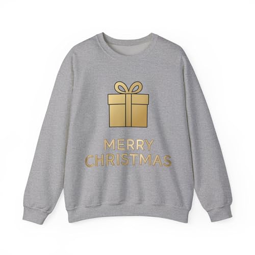 Pull de Noël Merry Present Gold 008 gris Small vêtement hiver thématique tricot