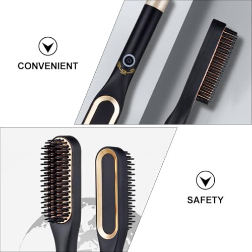 Plancha de Pelo Mini para Hombre, Peine Eléctrico para Alisado de Barba con 3 Niveles de Calor, Herramienta Portátil para Estilizado de Cabello Corto, Enchufe Estándar EE.UU. miniatura 6