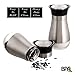 Salt and Pepper Shakers Set - Elegant Stainless Steel with Glass Bottom - Salt Shaker (Set of 2)