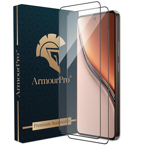 Image of ArmourPro Military Grade Gorilla Tempered Glass Compatible For Realme P3 (6.67 Inch) With Easy Installation Kit for Smartphone| Edge To Edge Coverage | Black, Pack of 2