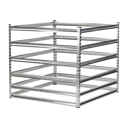 Metallkomposter 100x100x92 cm, galvanisch verzinkt, robust & langlebig, werkzeuglose Montage, ideal für Gartenabfälle, Sträucher- & Grasschnitt