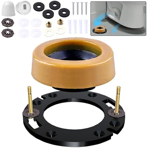 boeemi Toilet Flange Repair Kit with Extra Thick Wax Ring for Toilets Install or Leaking Toilet Wax Ring Replacement Kit Include Mounting Hardware Fits 3-inch or 4-inch Waste Lines Cover