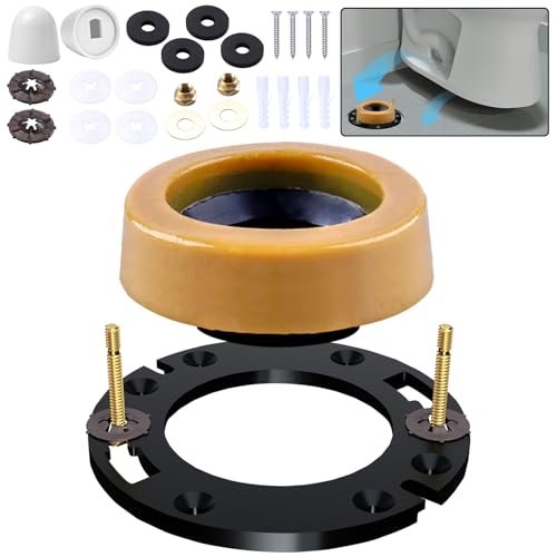 boeemi Toilet Flange Repair Kit with Extra Thick Wax Ring for Toilets Install or Leaking Toilet Wax Ring Replacement Kit Include Mounting Hardware Fits 3-inch or 4-inch Waste Lines
