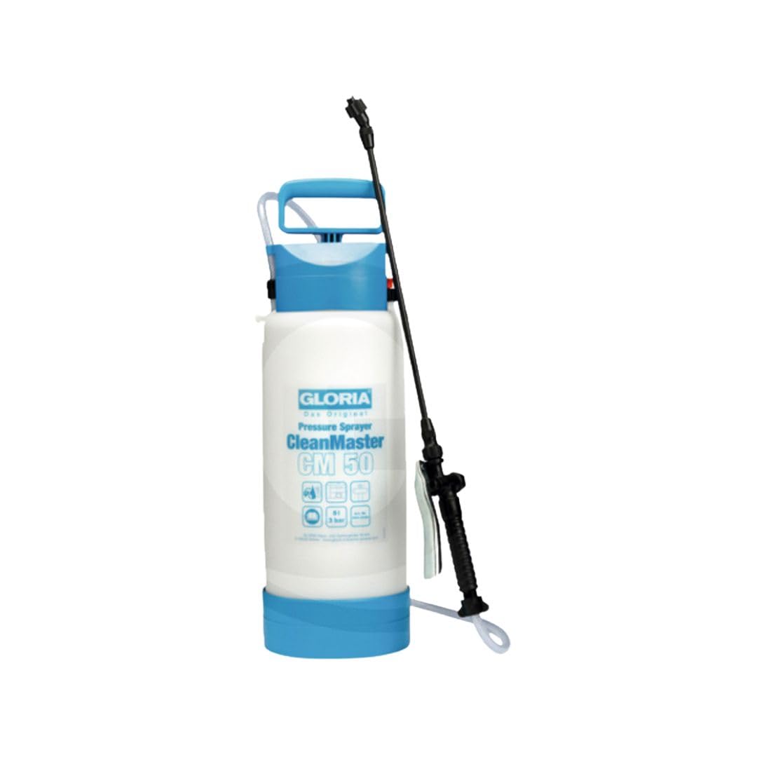 Gloria Pulverizador a Presión CleanMaster CM 50 de 5L con una presión de 3 Bar, Apto para Productos Ácidos y Alcalinos