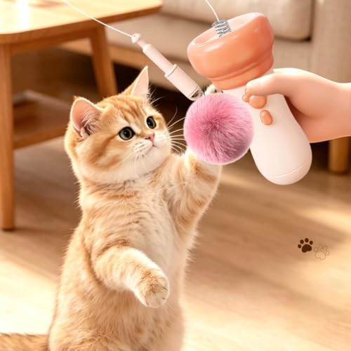 Juguete interactivo automático retráctil eléctrico con control inalámbrico para ejercicio de gato 3