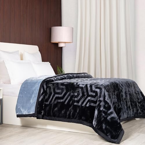 Image of MYTRIDENT Classic Style Me Solid Double Mink Blanket, 4kg, 100% Polyster, Periwinkle