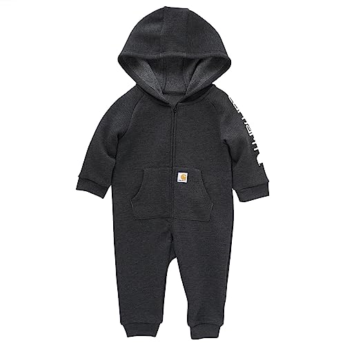 Image of Carhartt baby-boys Long-sleeve Hooded Zip-up Footless Jumpsuit One-piece Hoodie